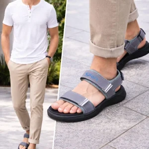 Men’s Fabric Fancy Sandals (Grey-ED01)